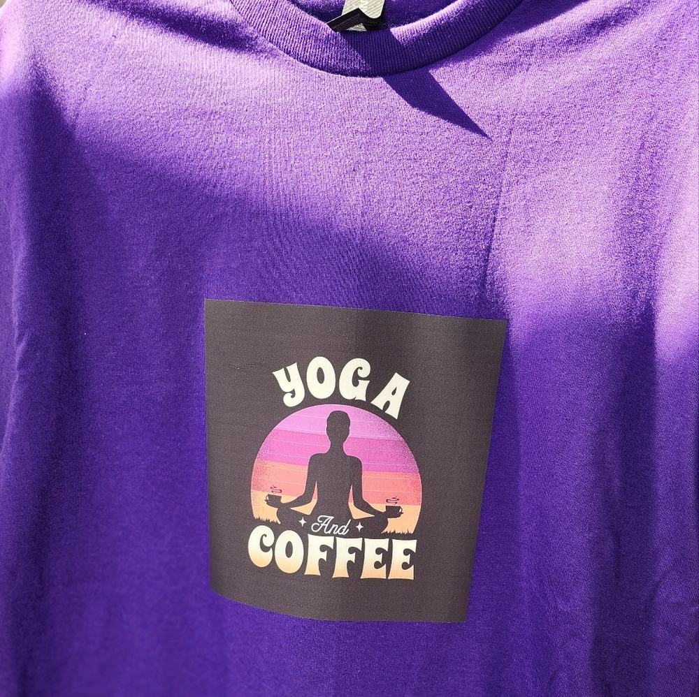 Purple Yoga and Coffee T-Shirt